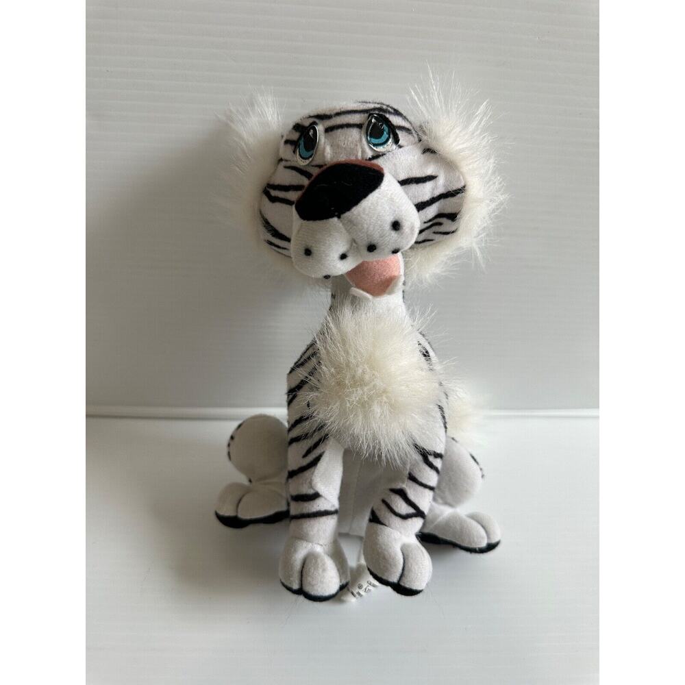 Play By Play Texas Zebra Tiger Zoo Stiff Plush Stuffed Animal Toy White Black